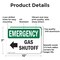 Signmission Gas Shutoff (Left Arrow) With Symbol, 10 in W x Rectangle, Aluminum OS-2PACK-EM-A-710-L-10388 - alternate 7